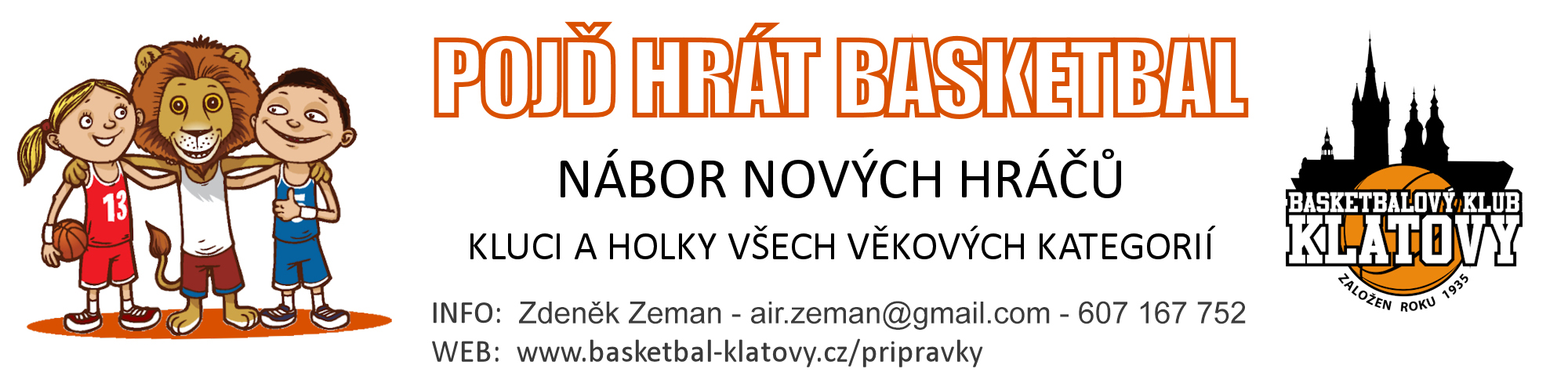 Nábor mladých basketbalistů BK Klatovy