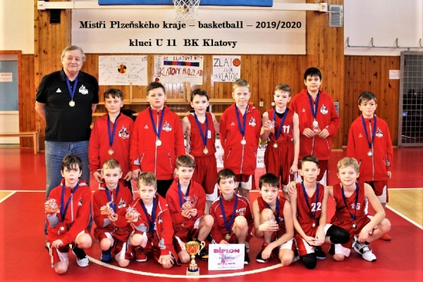 Krajští šampióni sezóny 2019/2020 - BK Klatovy kluci U11.  Zleva první řada - Kotáb, Theimer Vojta, Theimer Matouš, Petrovický, Šlof, Krajzingr, Toman, Ševčík Horná řada - trenér Ing.Svojanovský, Kalčík, Svoboda Jakub, Pavelec, kapitán týmu Šnejdar, Kinský, Kmetek, Slaboch.  .  